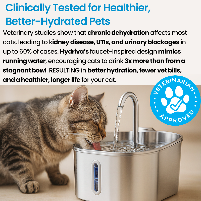 Hydriva™Stainless Steel Cat Water Fountain