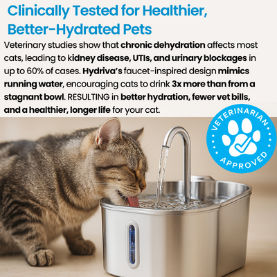 Hydriva™Stainless Steel Cat Water Fountain