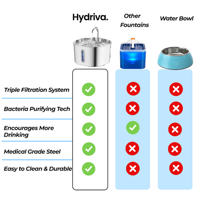 Hydriva™Stainless Steel Cat Water Fountain