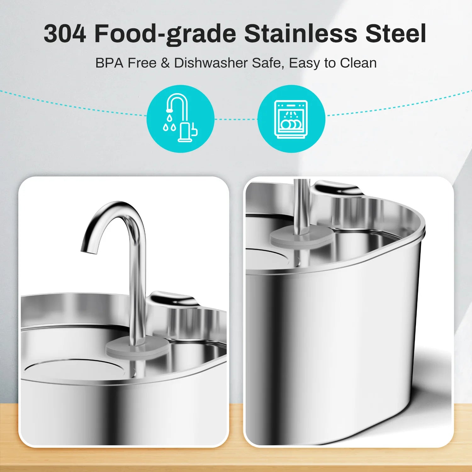Hydriva™Stainless Steel Cat Water Fountain