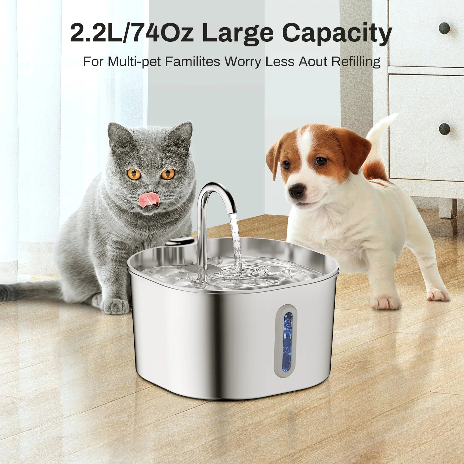 Hydriva™Stainless Steel Cat Water Fountain